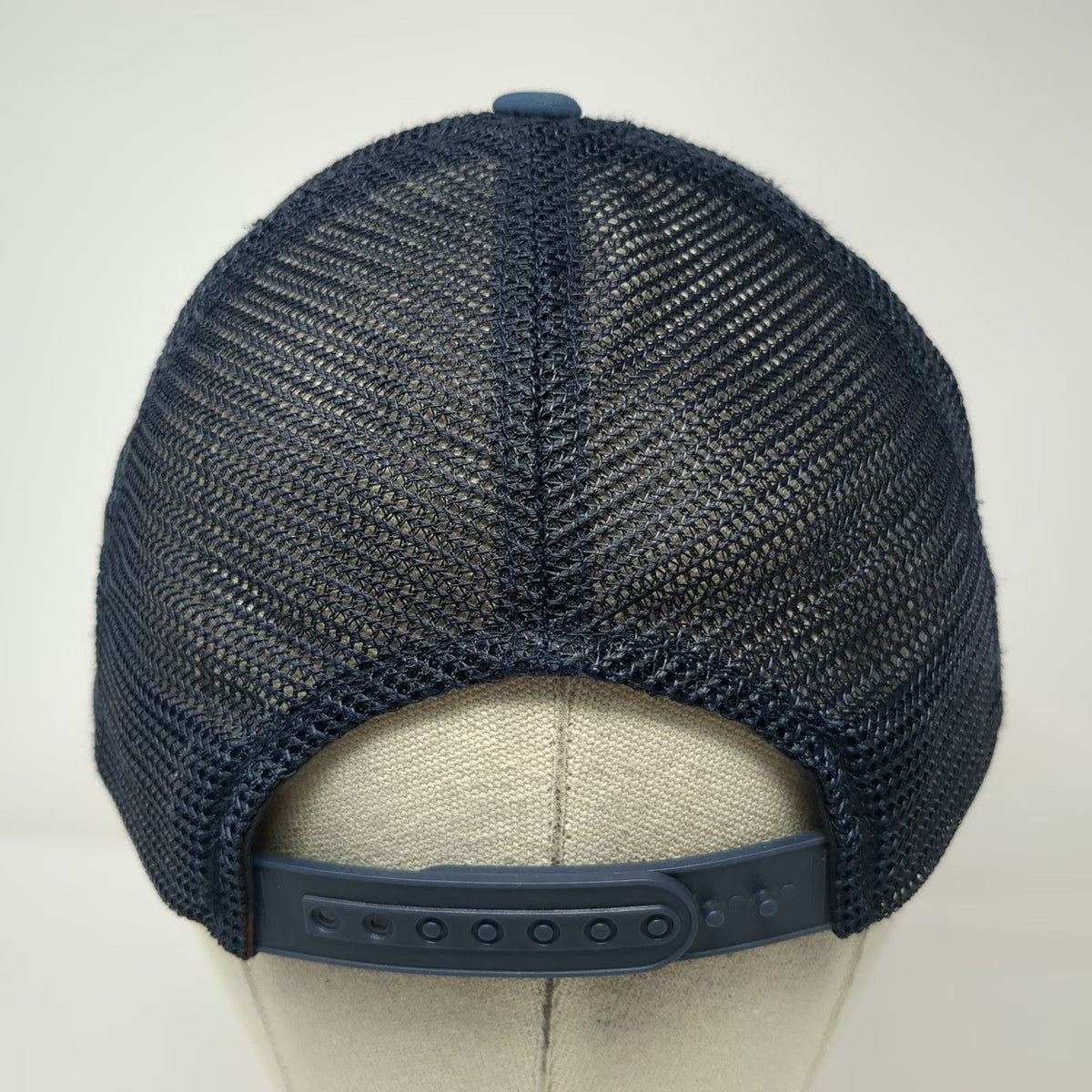 Blue Trucker Hat One Size IFSI Globe Patch Mesh Back Snapback Rope Structured