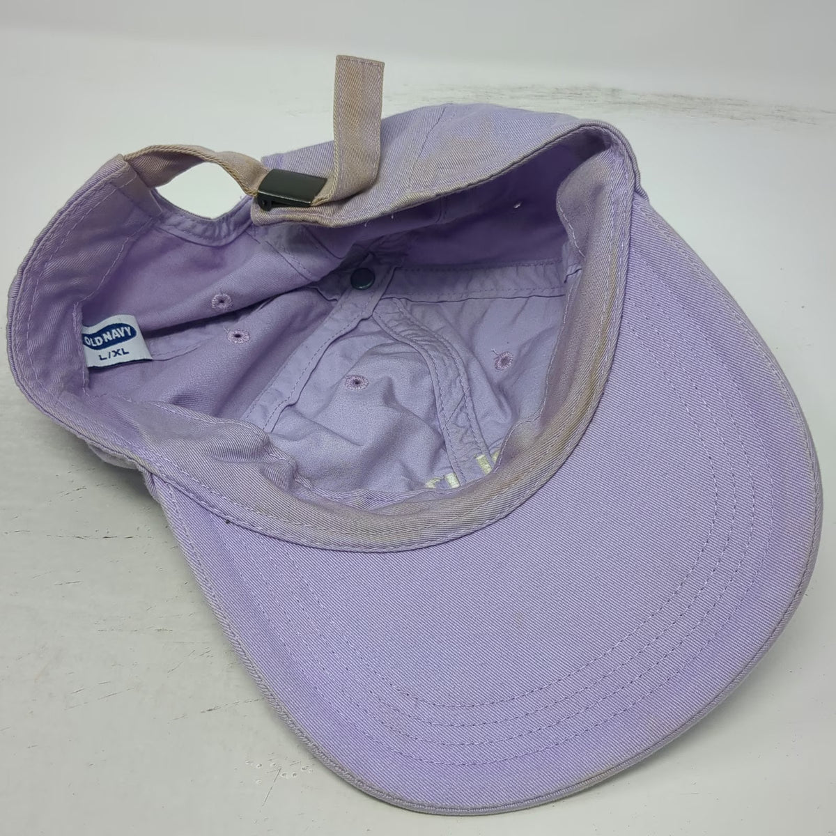 Old Navy Baseball Cap Purple XL Cotton Embroidered Logo Hat Slideback Adjustable