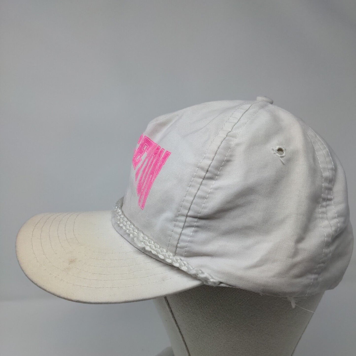 Princeton Snapback Hat White OSFA Adjustable Vented Holes 6 Panel Rope