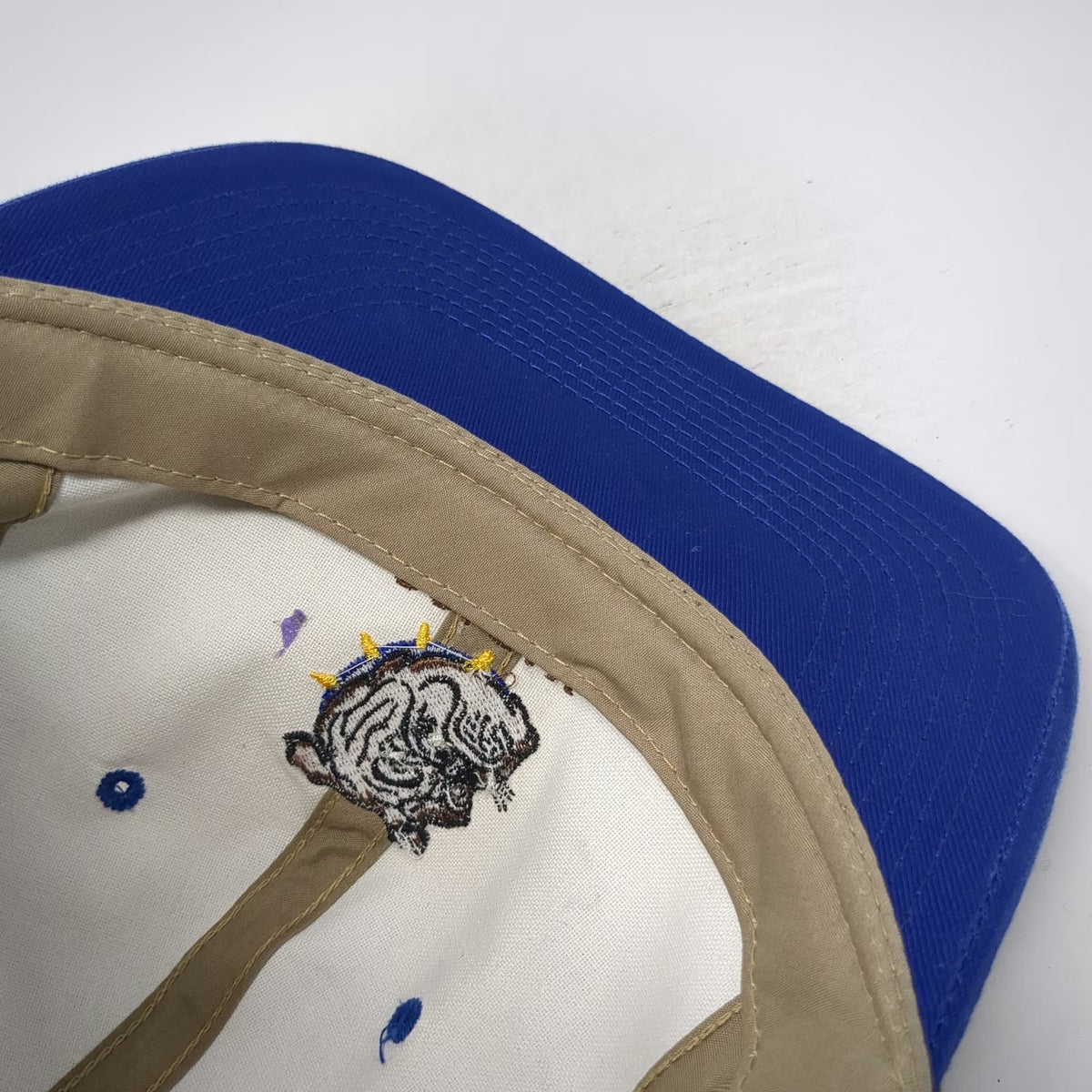 Headliner Baseball Cap Blue Beige One Size Bulldog Colfax Grange Supply Hat