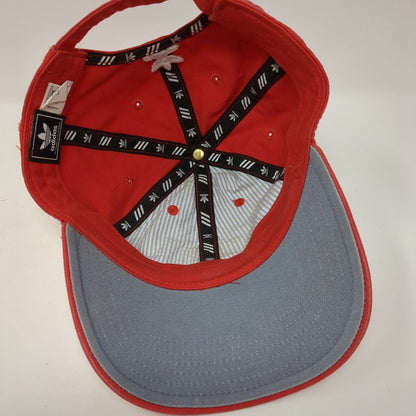 Adidas Slideback Hat Red One Size Adjustable Embroidered Trefoil 6 Panel