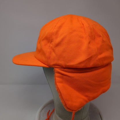 Thinsulate Fitted Hat Orange Large Ear Flap Chin Stap Solid Blank