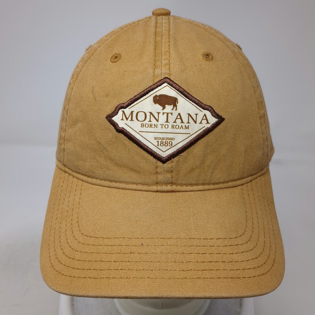 Legacy Baseball Cap Brown One Size Montana Bison Patch Slideback Cotton Hat