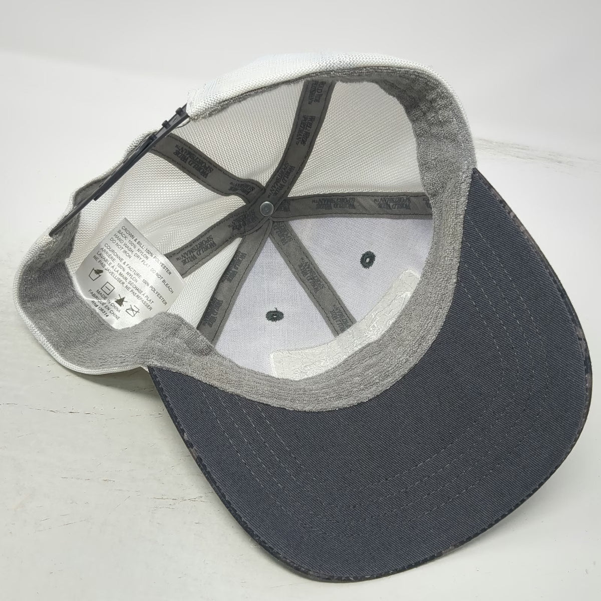 World Wide Sportsman Trucker Hat Black White One Size Viper Camo Mesh Snapback