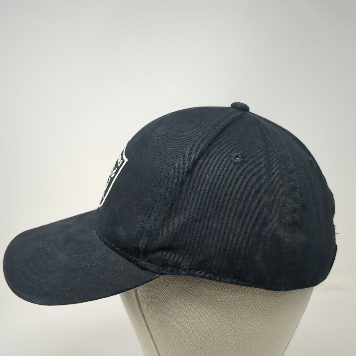 Las Vegas Raiders NFL Team Apparel Black Hat One Size Strapback Embroidered Cap
