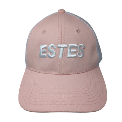 Estes Snapback Mesh Back Trucker Hat Pink One Size Embroidered 6 Panel