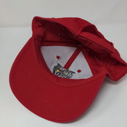 Owl Strapback Hat Red OSFM Adjustable Embroidered Outdoor Cap