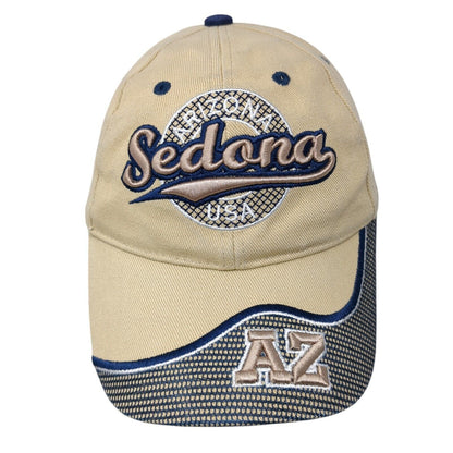 Arizona Sedona USA Strapback Hat Tan One Size Adjustable Embroidered 6 Panel