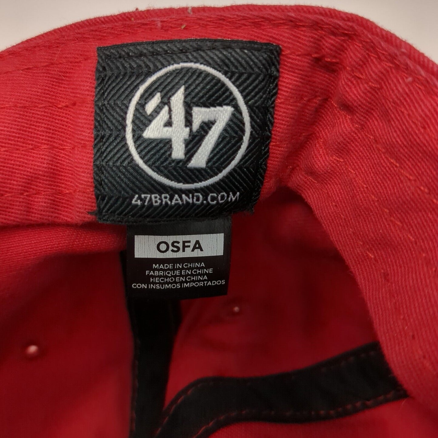 '47 Slideback Hat Red One Size Adjustable Bling Rhinestone Logo 6 Panel