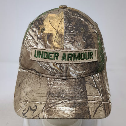 Under Armour Baseball Cap Brown L Camo Realtree Patch Logo Stretch Fitted Hat