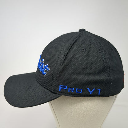 Titleist Baseball Cap Black M Pro V1 FootJoy Performance Fitted Stretch Hat