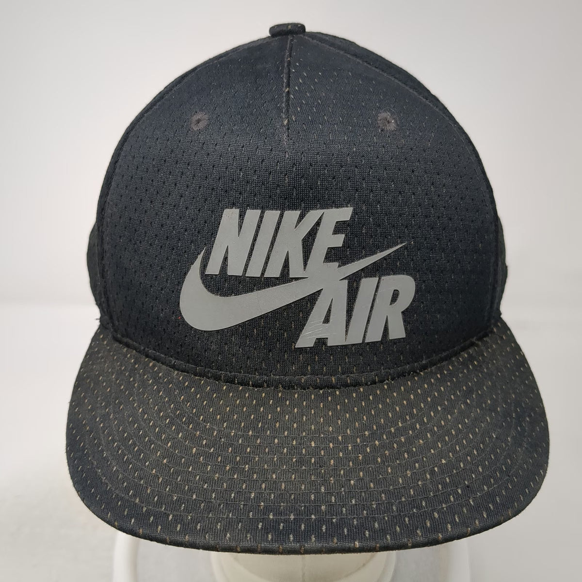 Nike 5 Panel Hat Black Gray One Size Nike Air Logo Mesh Flat Brim Snapback True