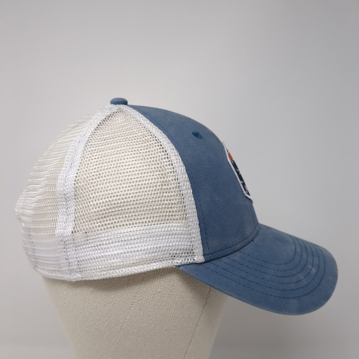 Avalanche Patch Snapback Trucker Hat Blue One Size Mesh Back Adjustable