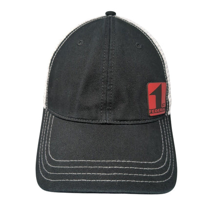 1st Federal Snapback Trucker Hat Black M/L Adjustable Mesh Back Richardson
