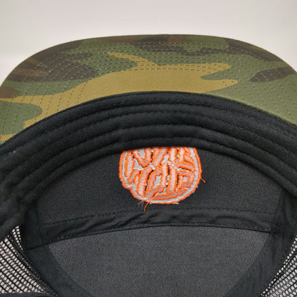 OTTO Trucker Hat Green Orange One Size Camo Mesh Snapback Moto Embroidered Logo