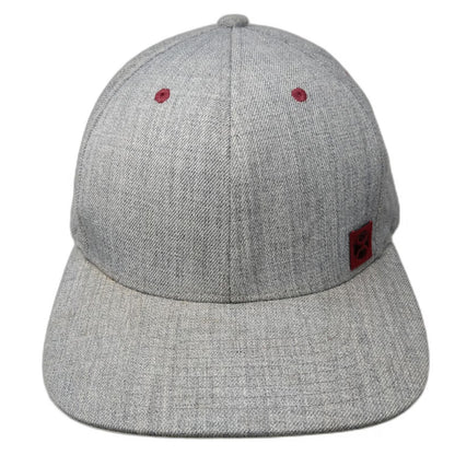 Hooey Snapback Gray One Size Hat Flat Brim Red Logo Patch Wool Blend Baseball