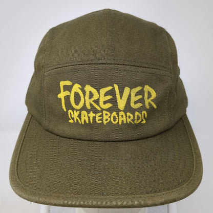 Yupoong 5 Panel Green One Size Forever Skateboards Slideback Flat Brim Hat