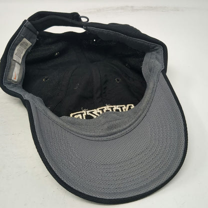 Nike Baseball Cap Black One Size Strapback Gold Embroidered Collegiate Logo Hat