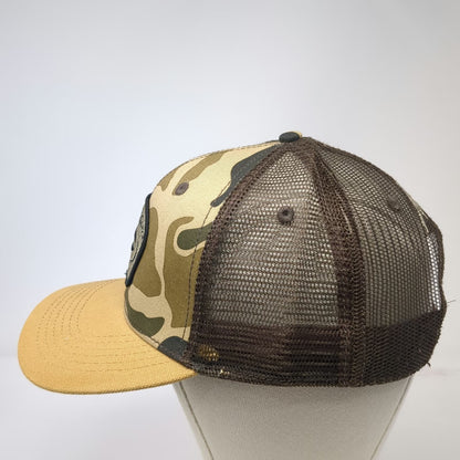 Rig'Em Right Trucker Hat Beige One Size Camo Mesh Snapback Duck Outdoors Logo