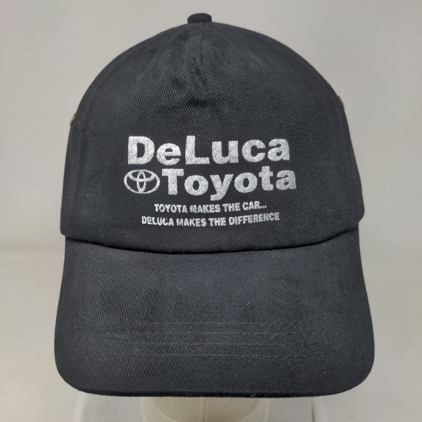 DeLuca Toyota Slideback Hat Black One Size Adjustable Vent Holes Cobra
