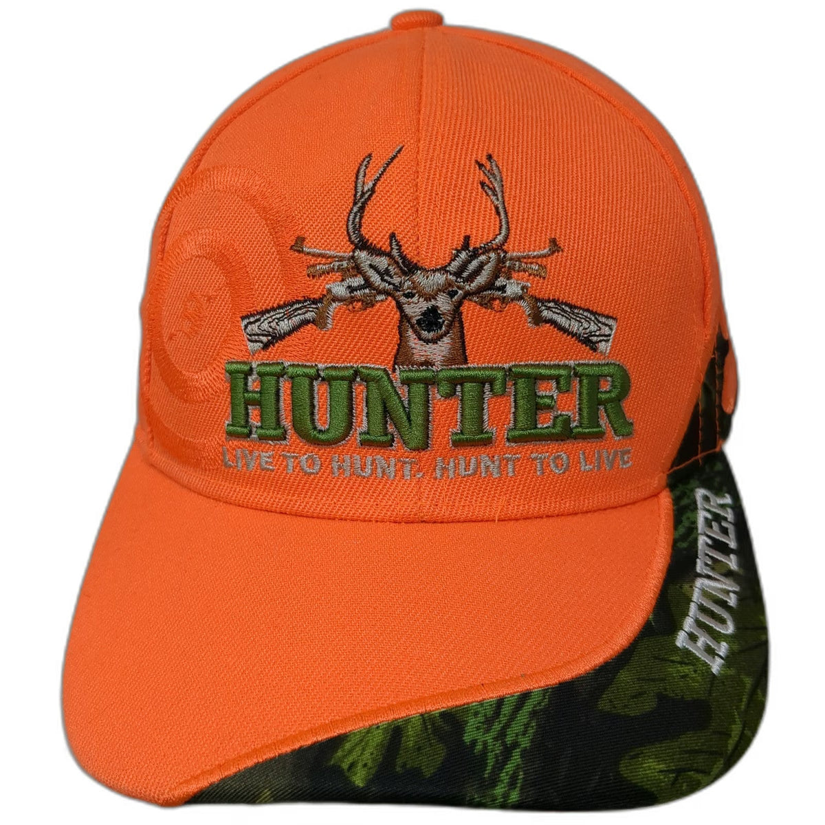 Orange Baseball Cap OSFM Hunter Deer Rifle Camo Strapback Hunting Outdoors Hat
