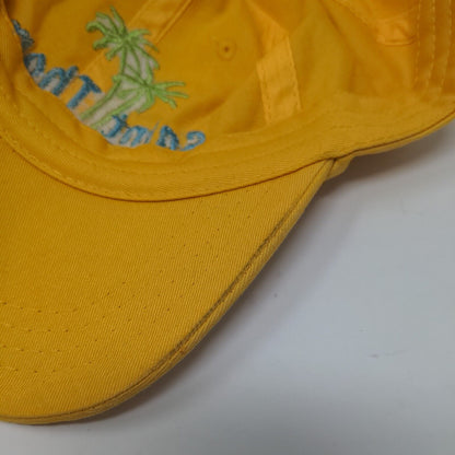 Saint Thomas U.S.V.I. Slideback Hat Yellow One Size Embroidered Palm Tree
