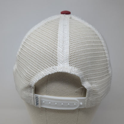 Coal Snapbacxk Trucker Hat Red One Size Adjustable Embroidered Mesh Back