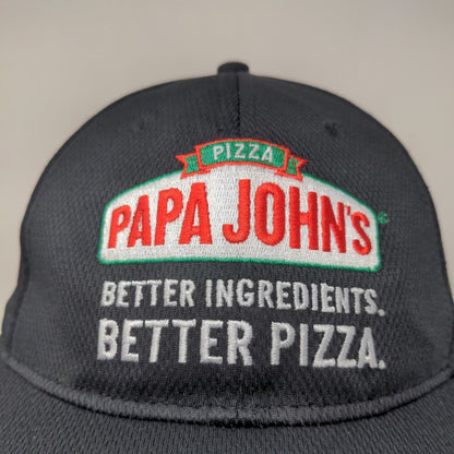 Papa John's Men's Strapback Hat Black Adjustable Embroidered Logo Employee