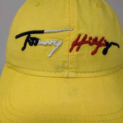 Tommy Hilfiger Slideback Hat Yellow One Size Adjustable Embroidered 6 Panel