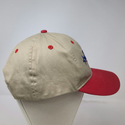 Otto Baseball Cap Beige Red One Size USCRA Calf Ropers Assn Hat Stars Stripes