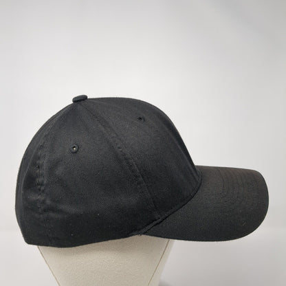 Hurley Fitted Baseball Cap Black Medium Lightweight Embroidered Flexfit Yupoong