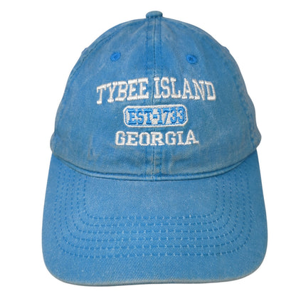 Tybee Island Georgia Strapback Hat Blue One Size Adjustable Outback