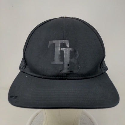 Tampa Bay Rays Men's Snapback Mesh Back Hat Black Distressed Destroyed MLB