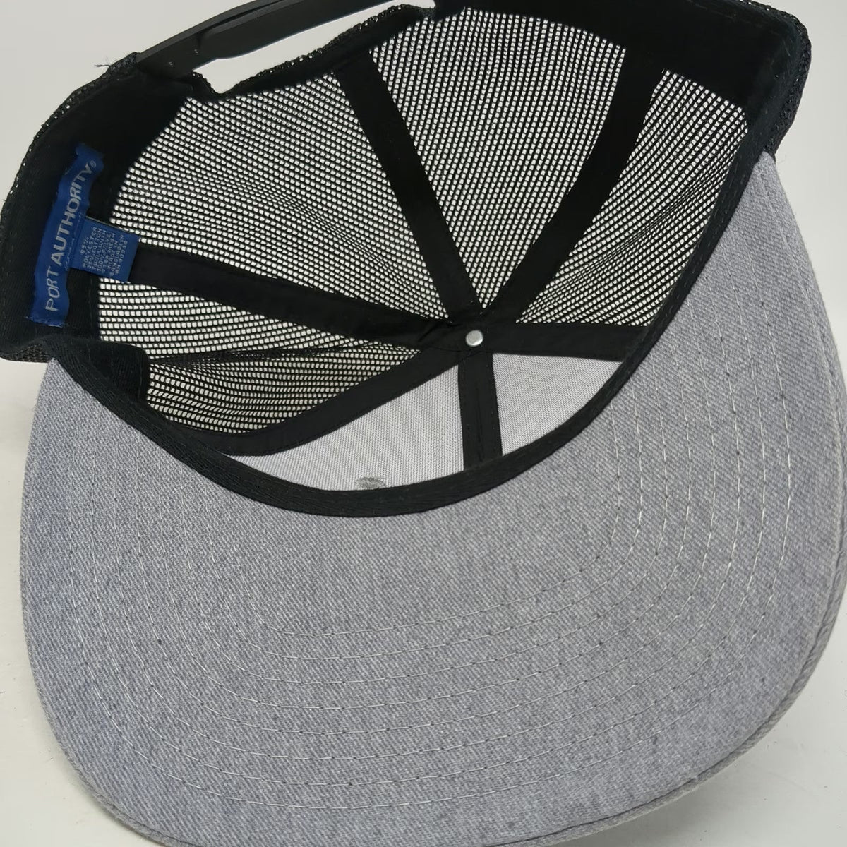 Port Authority Trucker Hat Gray One Size Mesh Back Snapback Shine Cology Logo