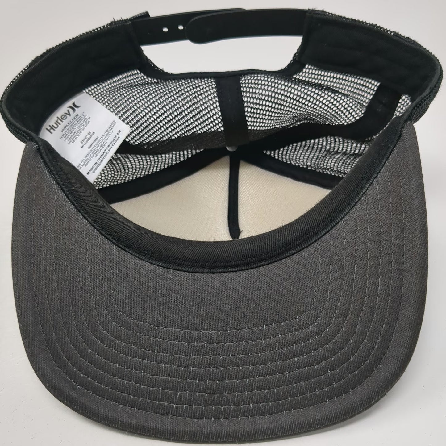 Hurley Trucker Hat Gray Blue One Size Mesh Foam Front Snapback Flat Brim Logo