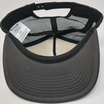 Hurley Trucker Hat Gray Blue One Size Mesh Foam Front Snapback Flat Brim Logo