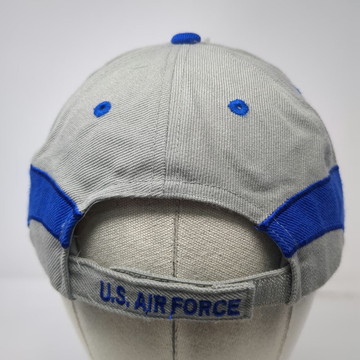 Top Level U.S. Air Force Baseball Cap Gray One Size Strapback Blue Accents Hat