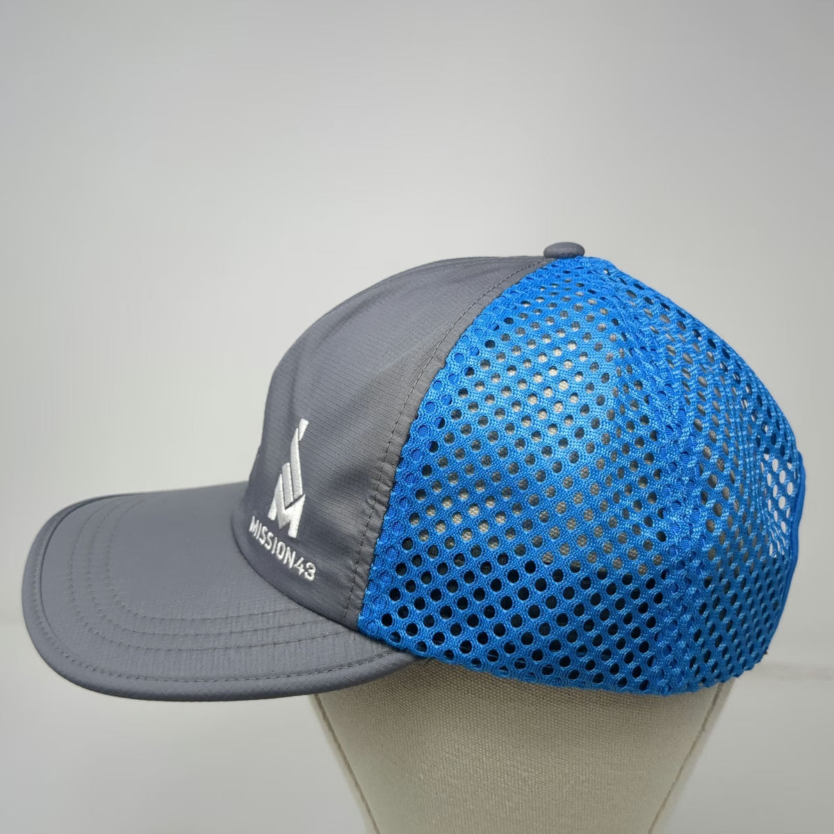 Richardson Baseball Cap Gray Blue One Size Mesh Back Performance Mission43 Hat
