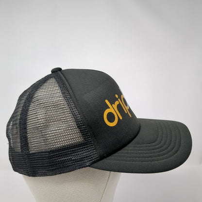 Drip Drop Distro Snapback Trucker Hat Black One Size Mesh Back Solid