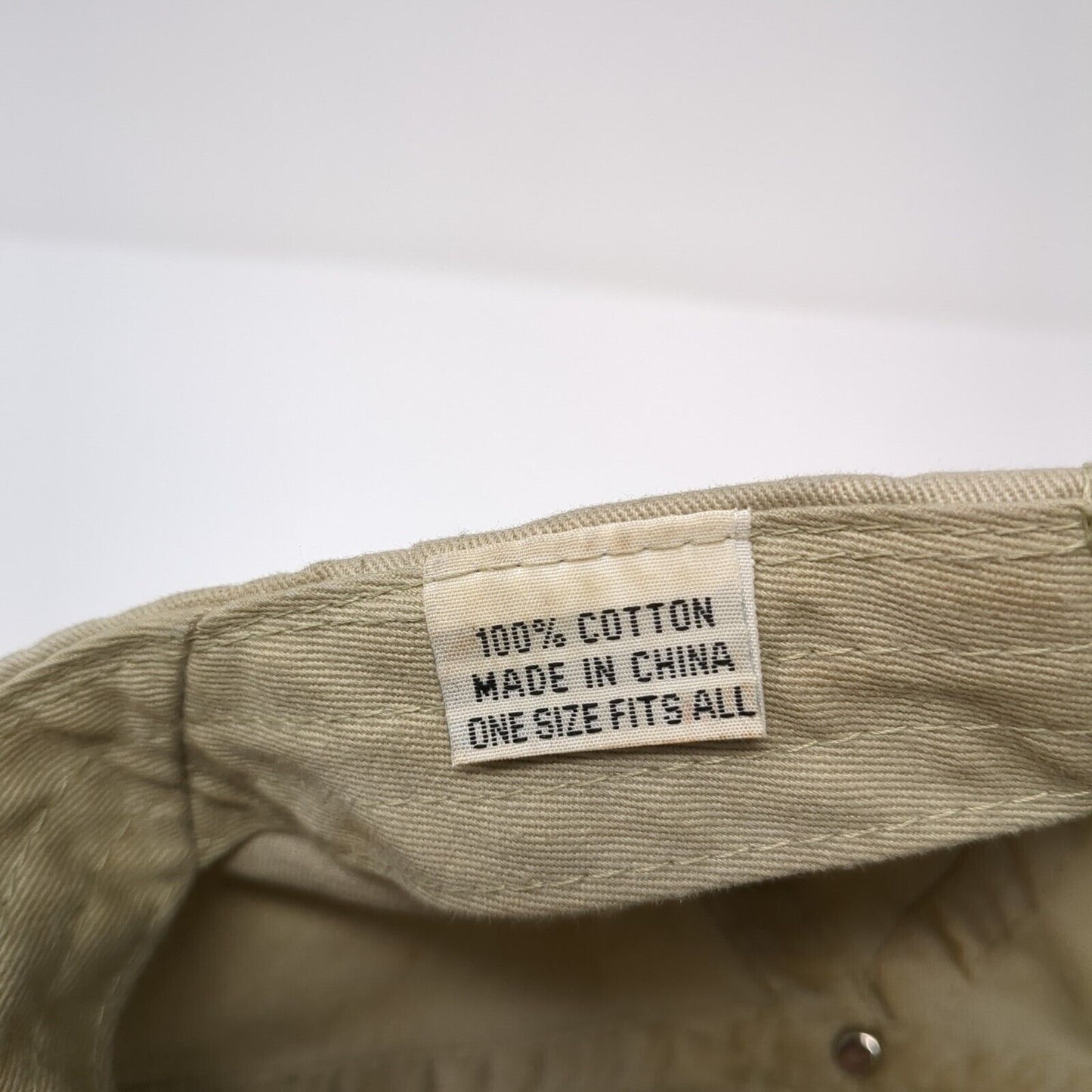 Shaw Slideback Hat Tan OSFA Adjustable Embroidered Vented Holes 6 Panel Cotton