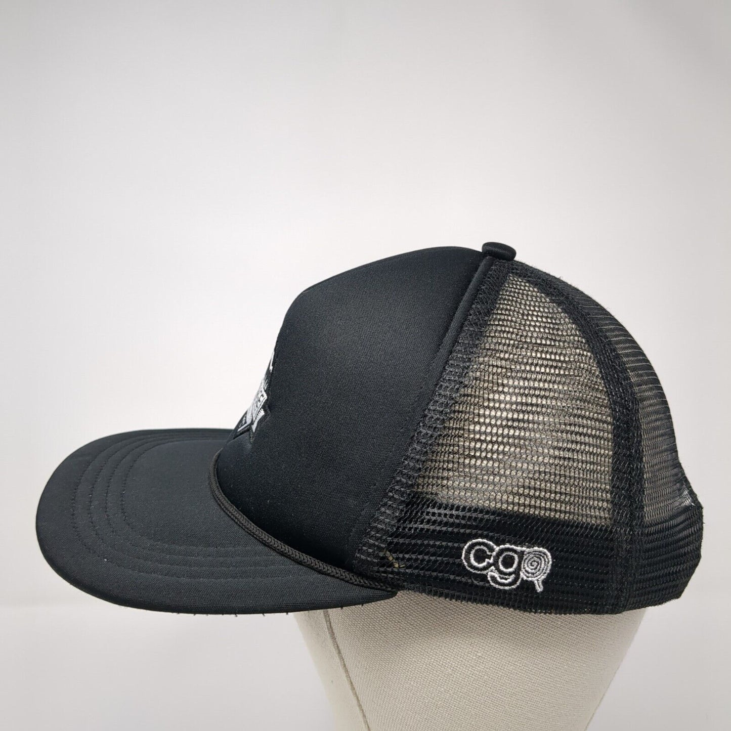 Eco Lounge Mesh Back Rope Trucker Hat Black One Size Solid CG Habitats