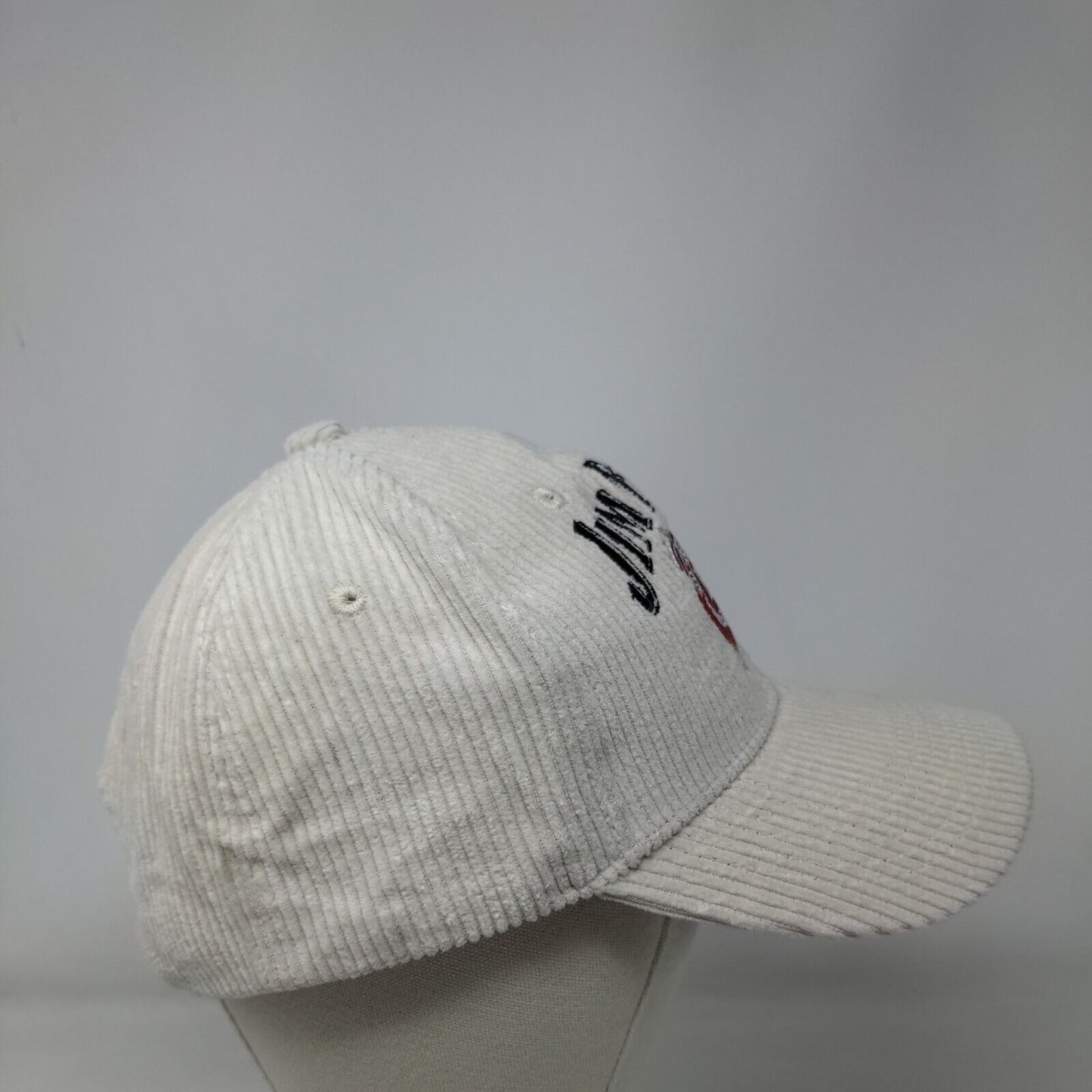 Jim Beam Slideback Hat Cream One Size Corduroy Embroidered 6 Panel