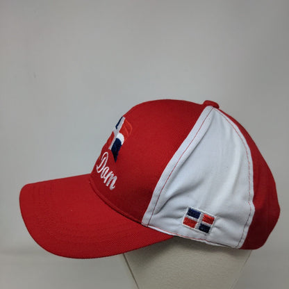 Rep Dom Flag Snapback Hat Red One Size Adjustable Embroidered 6 Panel