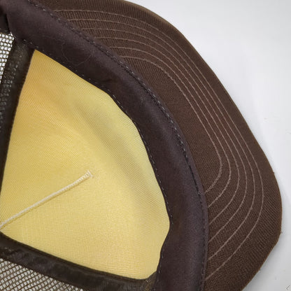 I/D/E/A inc. Lynlite Trailer Co. Brown White Trucker Hat Snapback Mesh Vintage