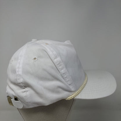Otto Slideback Rope Hat White OSFA Adjustable Leather Strap Blank
