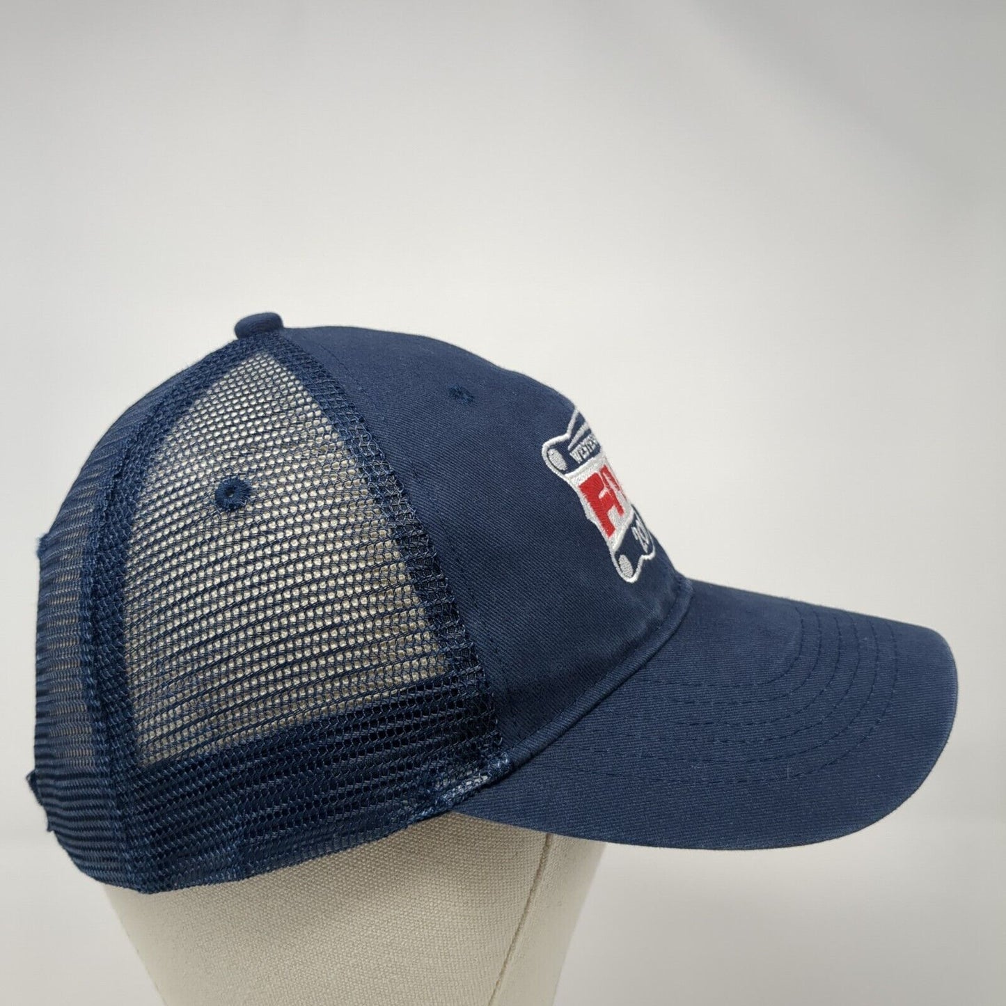 Western Idaho Fair 2017 Strapback Trucker Hat Blue One Size Mesh Back