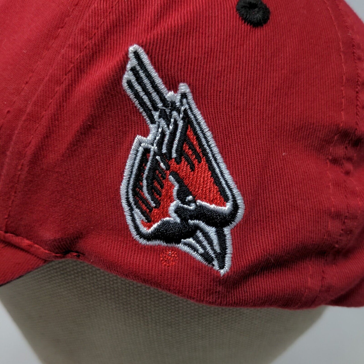 Captivating Headwear 1 Stop Men's Snapback Hat Red Ball State Cardinals Logo