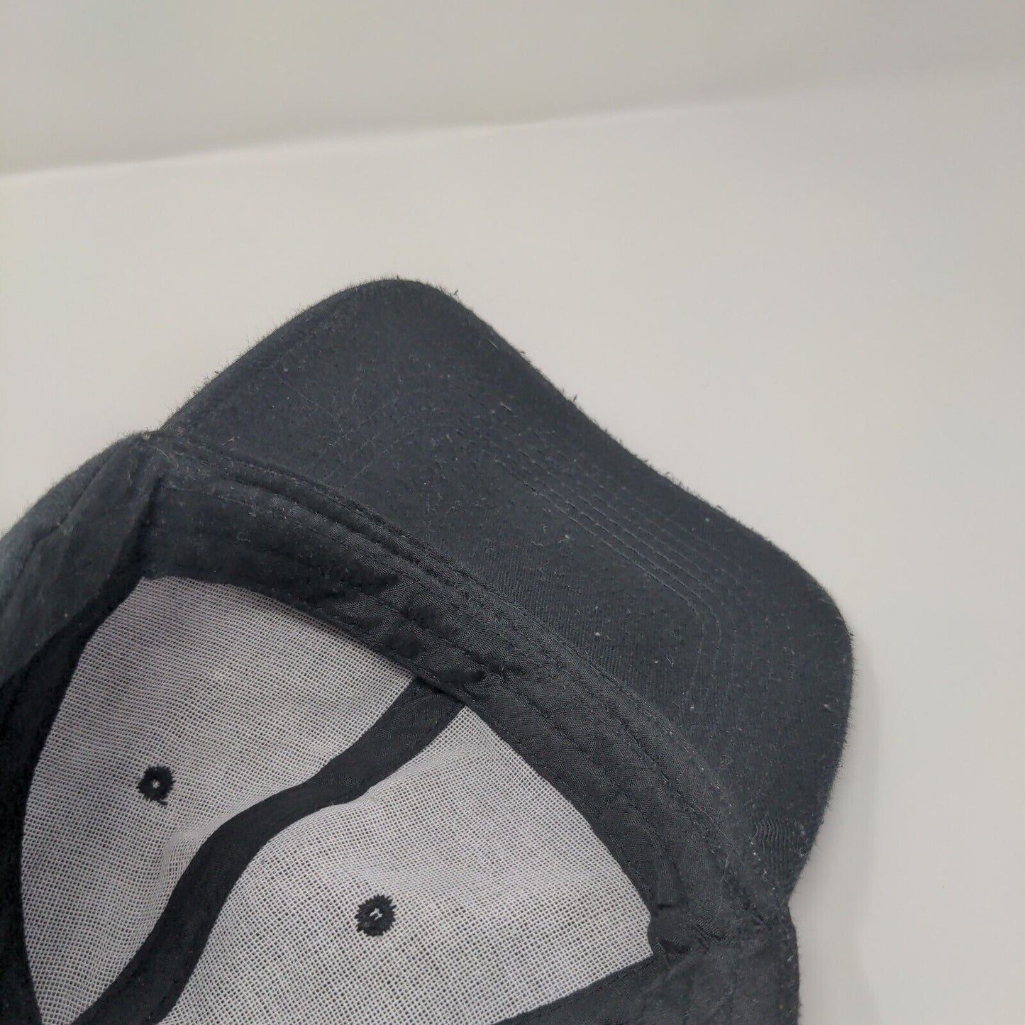 Unbranded Strapback Hat Black One Size Adjustable Vented Holes 6 Panel Blank