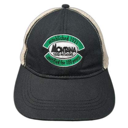 Hit Wear Trucker Hat Black Beige One Size Montana Seed Potatoes 100 Years Patch