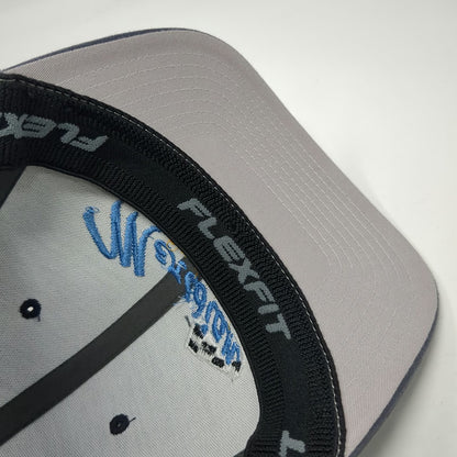 Port Authority Baseball Cap Gray M Meridian Speedway Racing Mesh Fitted hat